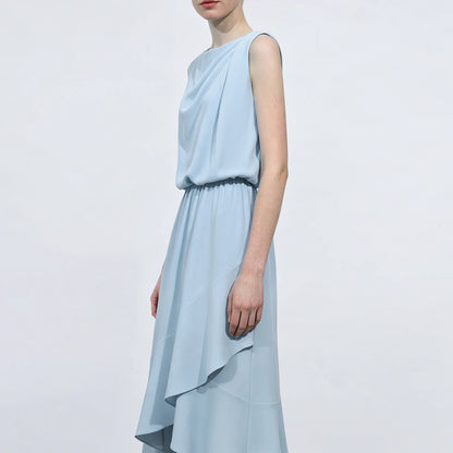Ärmellos Elegantes Damenkleid Mit Rüschen Für Büro