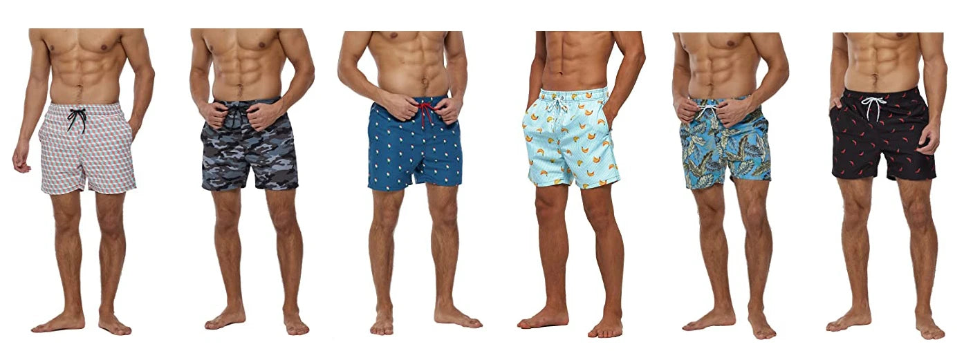 Herren-Badeshorts mit Farbverlauf, schnelltrocknend, mit Reißverschlusstaschen und Mesh-Futter – modische Schwimmshorts für den Strand
