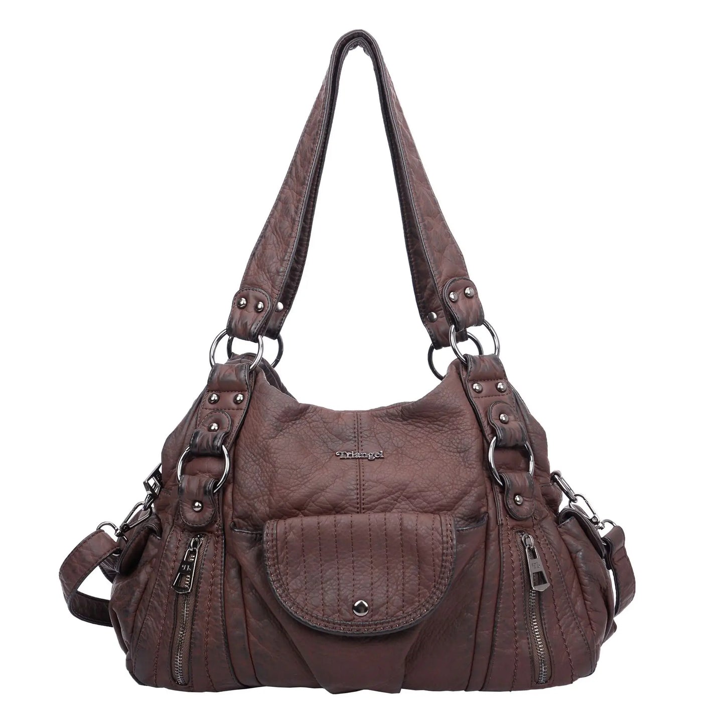 Damen-Hobo-Tasche aus Vintage-Leder mit verstellbarem Tragegurt und Mehrfachtaschen