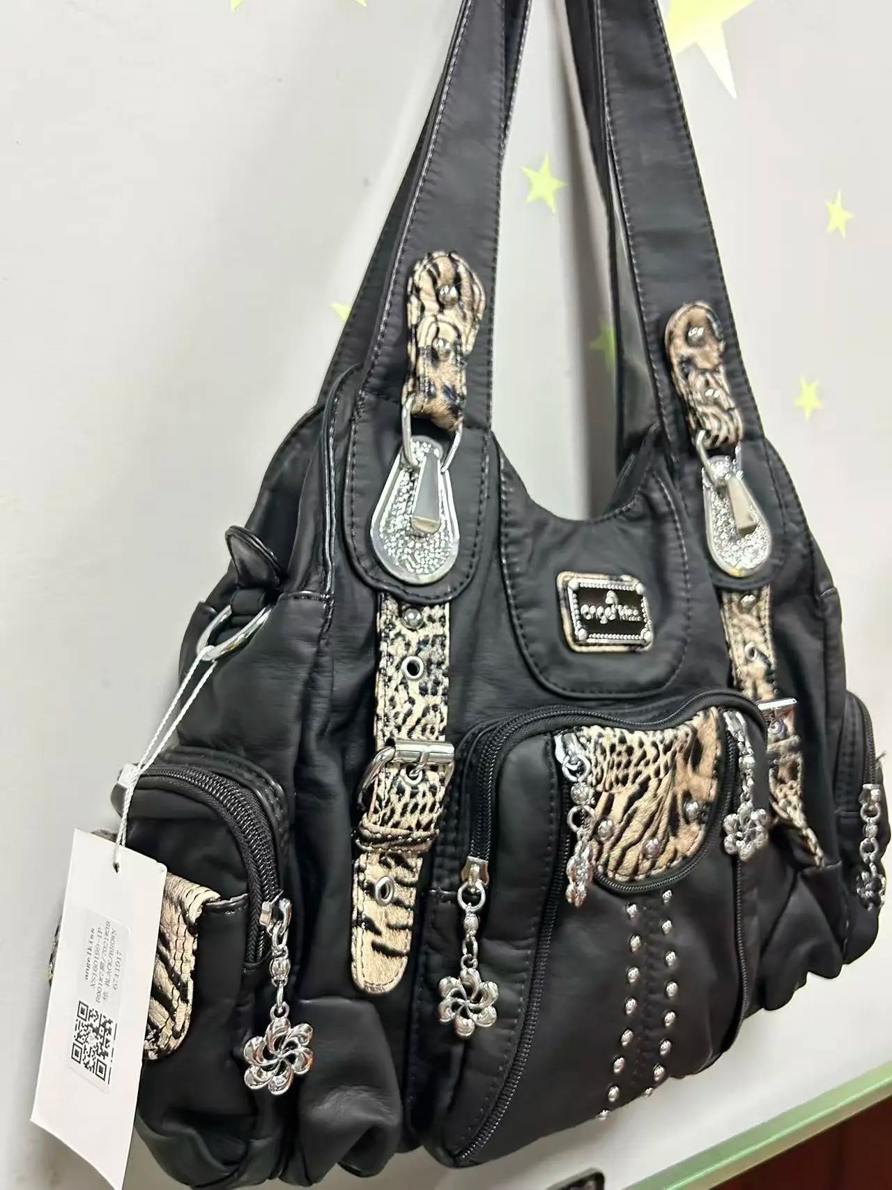 Damen-Schultertasche aus PU-Leder großes Fassungsvermögen ideal für Alltag und Reisen