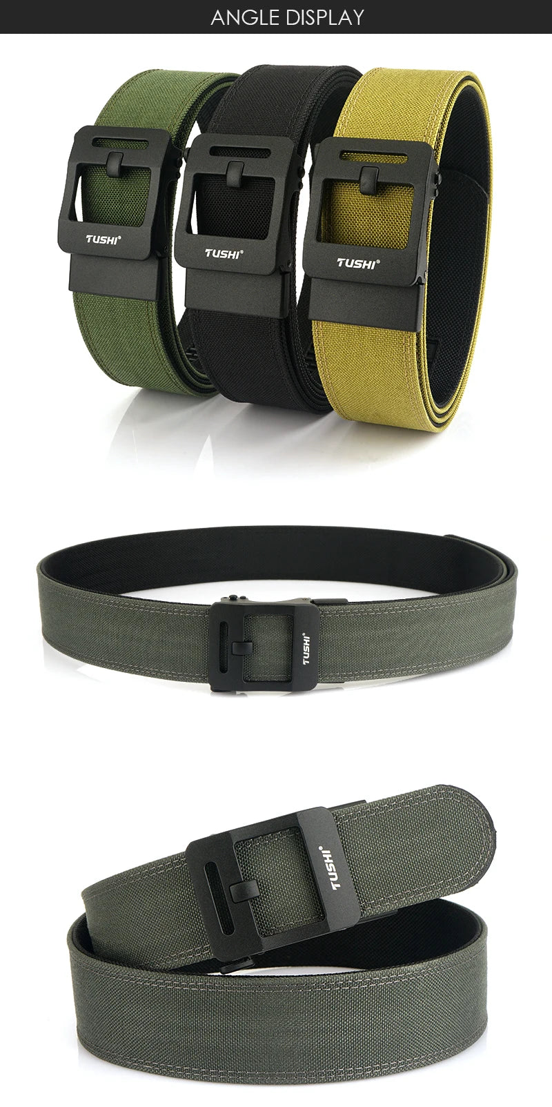 Herren Taktischer Gürtel Aus Nylon 1100D Mit Automatik-Schnalle Breite 4,3 cm Robuster Militärischer Alltags-Gürtel Grau
