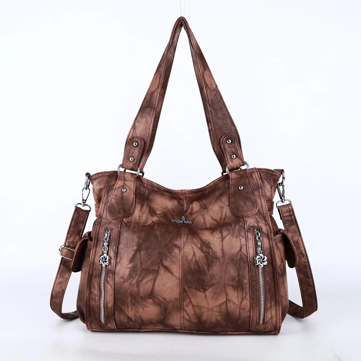 Damen-Handtasche Aus PU-Leder Im Vintage-Stil Große Schultertasche Mit Top-Griff Und Viel Stauraum