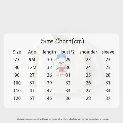 Mädchen T-Shirt im koreanischen Stil mit niedlichem Cartoon-Hundedesign