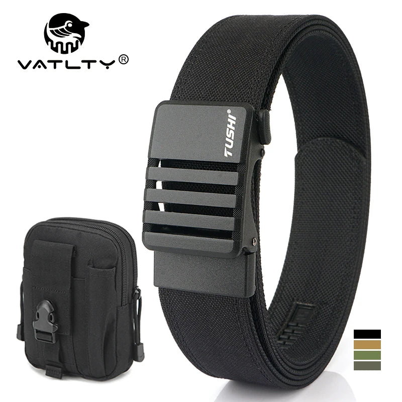 VATLY Rigid Tactical Outdoor Gürtel 110/120 cm Nylon Automatik-Schnalle