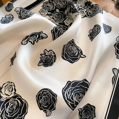 Damen Seidenschal quadratisch 53cm Sommer Strand Halstuch Bandana Hijab B