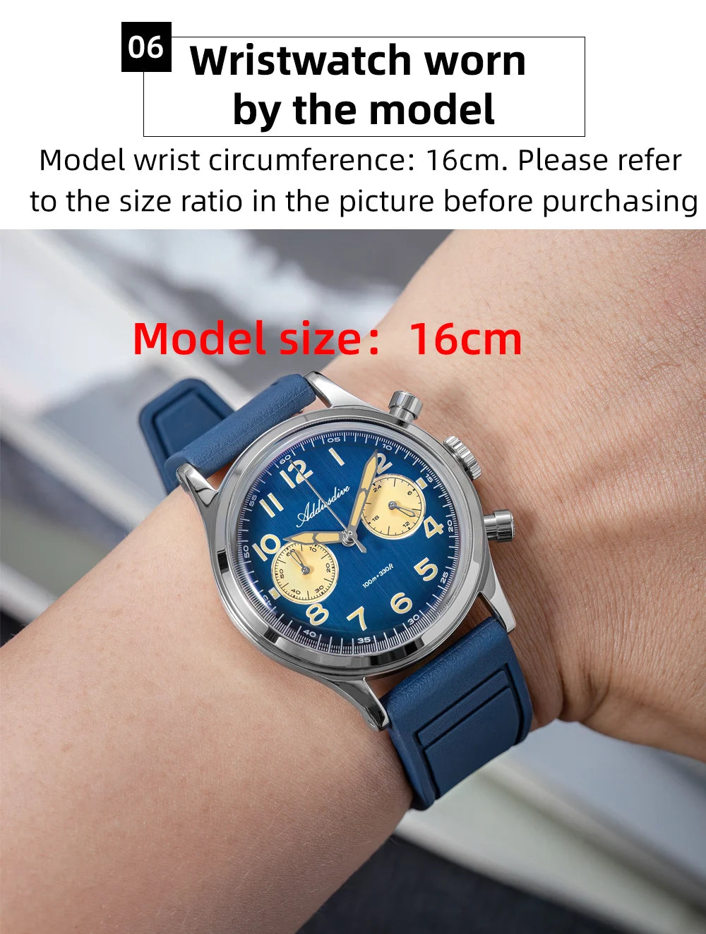 Herren-Chronograph mit VK64-Quarzwerk und Bubble-Glas