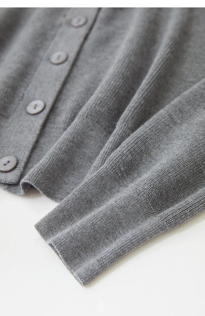 Damen-Strickjacke Wolle V-Ausschnitt Patchwork Stickerei kurz Französisch Herbst