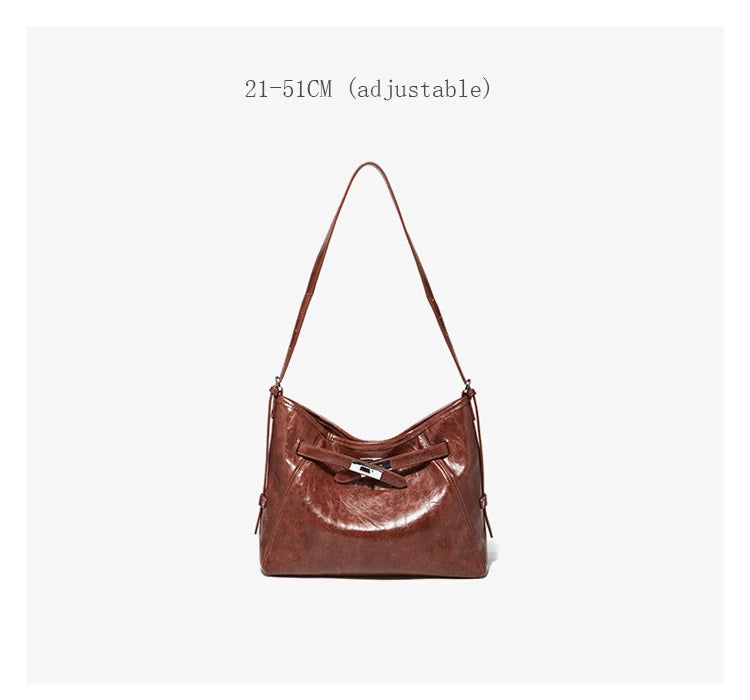 Damen-Hobo-Tasche aus PU-Leder mit Großem Stauraum für Alltag und Freizeit Geeignet als City-Tasche