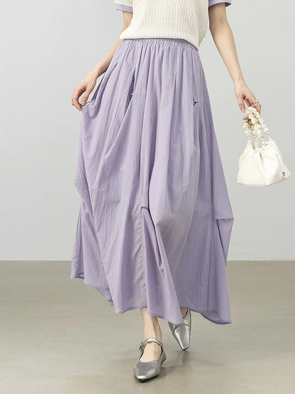 Damen Midirock aus 100 Prozent Baumwolle im eleganten A-Linien-Stil