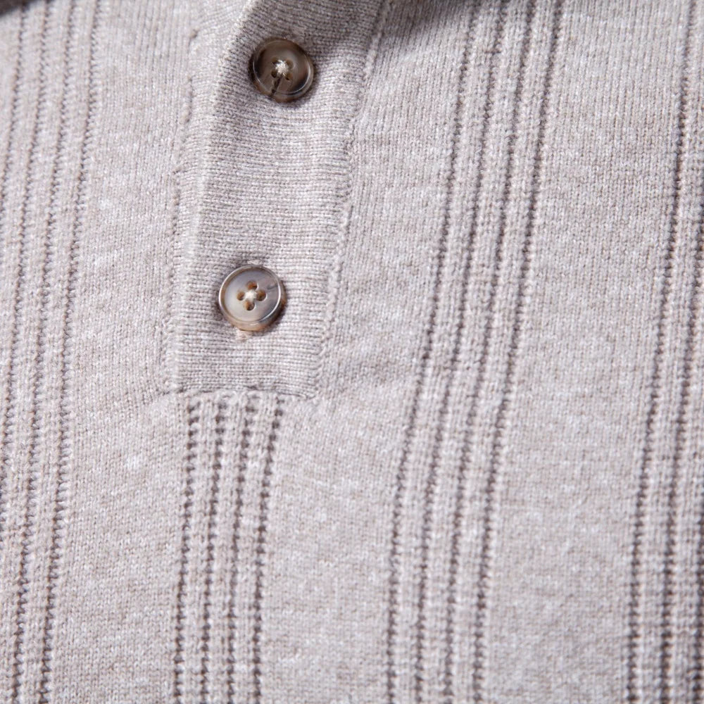Herren Strickpoloshirt Aus Kunstkaschmir Komfort Elegant