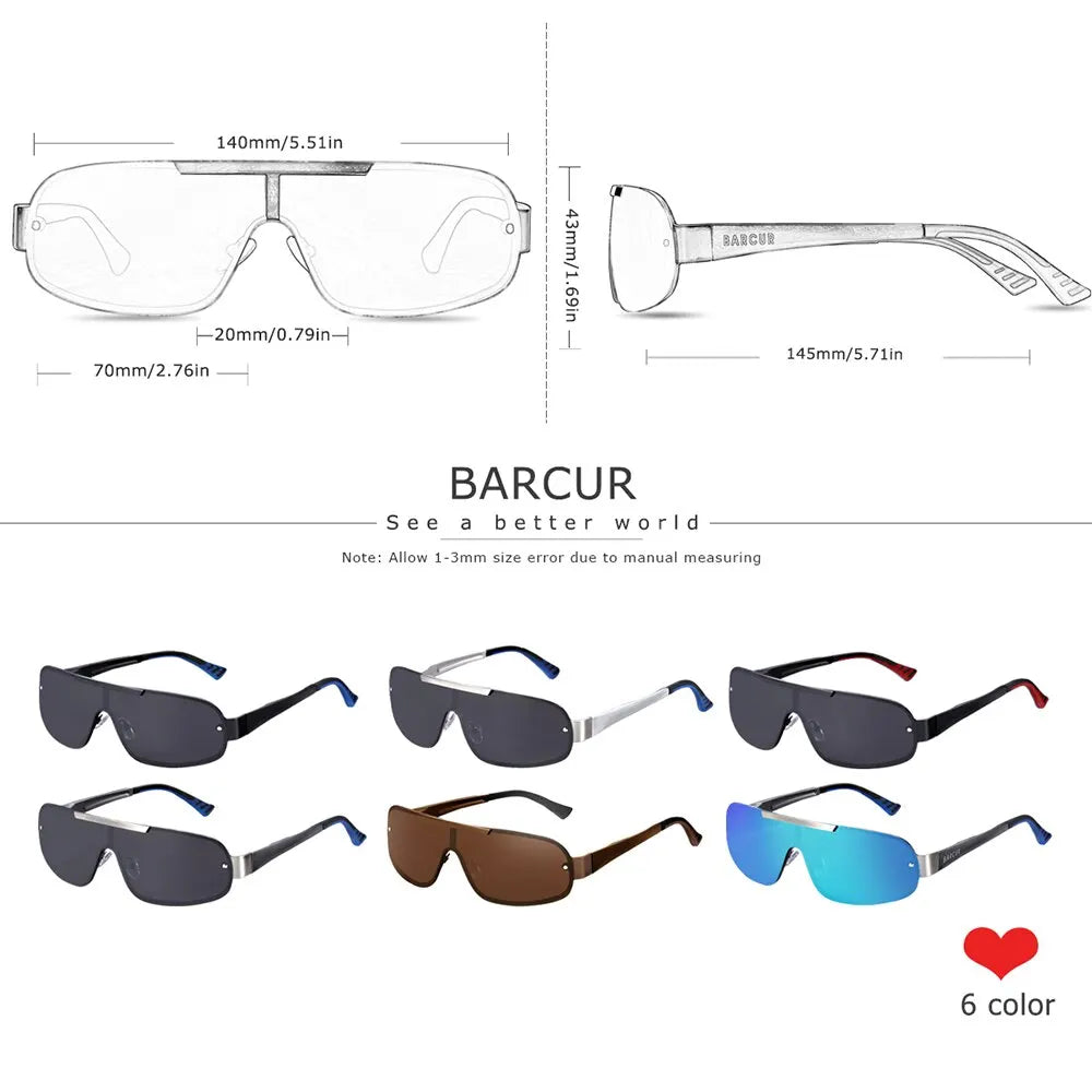 Sonnenbrille Pilot Al-Mg schmal polarisiert UV400 Sport Herren