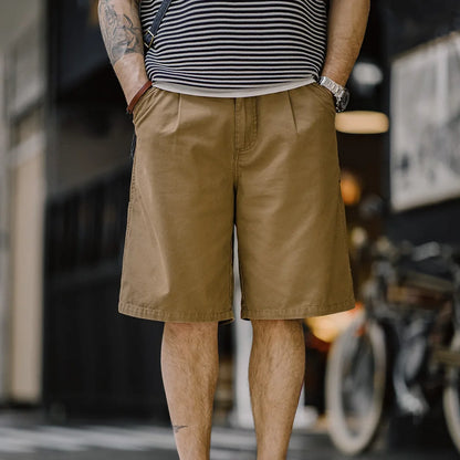 Herren Vintage Holzfäller Shorts mit Multi-Pocket und Reißverschluss für den Sommer