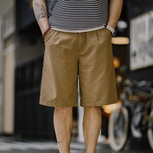 Herren Vintage Holzfäller Shorts mit Multi-Pocket und Reißverschluss für den Sommer