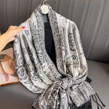 Damen Winterschal Kaschmir Pashmina Luxus Druck warm Stolen Foulard B