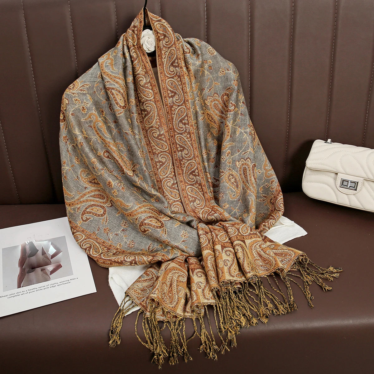 Damen Winterschal Kaschmir Pashmina Luxus Druck warm Stolen Foulard Baumwolle
