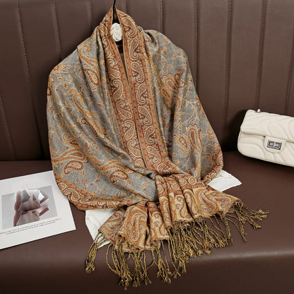 Damen Winterschal Kaschmir Pashmina Luxus Druck warm Stolen Foulard Baumwolle