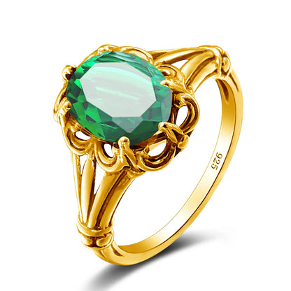Damen-Ring aus Gelbgold mit ovalem Mystic Topas 8x10mm handgefertigt Schmuckgeschenk