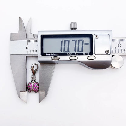 Damen-Charm-Anhänger Marienkäfer rosa süß Frühling aus Sterlingsilber