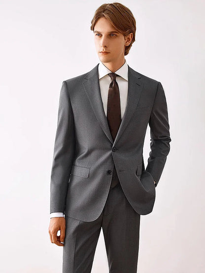 Eleganter Herrenanzug aus 70% Wolle in Tiefblau – Slim Fit, Doppelreihig, mit Weste und Hose – Perfekt für Hochzeiten und formelle Anlässe