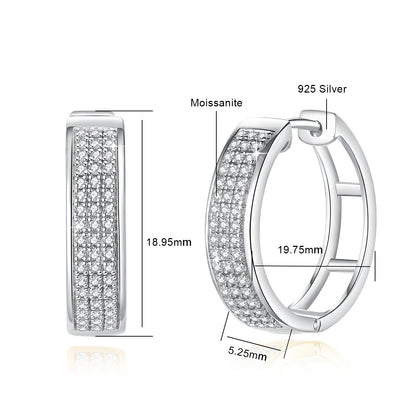 Damen-Creolen aus 925 Sterlingsilber mit Moissanit-Diamanten in D-Farbton VVS1 für Hochzeiten