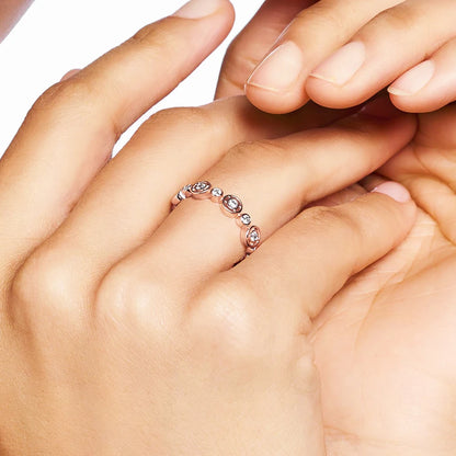 Damen-Ring Kreise romantisch Roségold aus Sterlingsilber