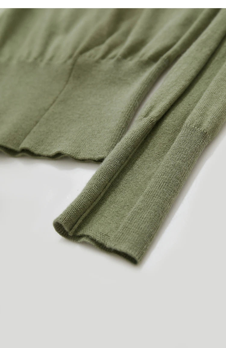 Damen-Kapuzenpullover Wolle Slim Stehkragen-Splicing Büro Herbst-Winter