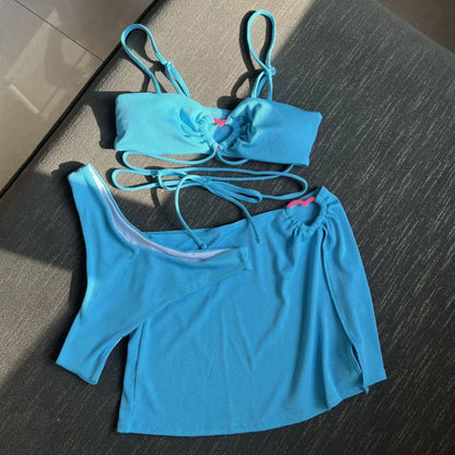 Bikini-Set mit großen Strasssteinen – Push-up-Badeanzug für Damen, ideal für den Sommerstrand