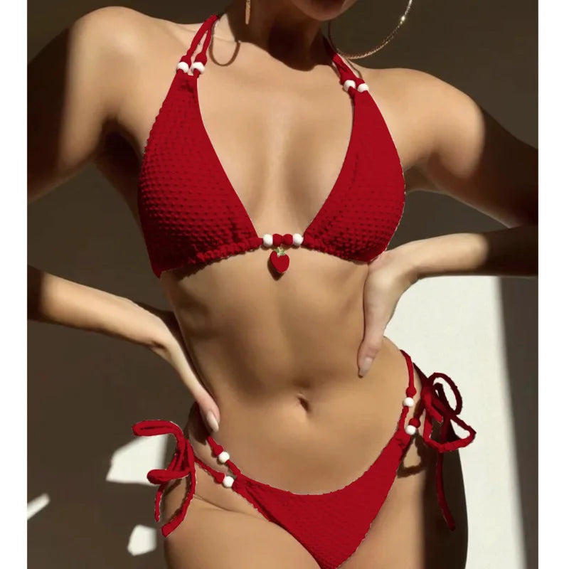 Gestreiftes Bikini-Set für Damen – Sexy Bademode im brasilianischen Stil für Strand und Pool