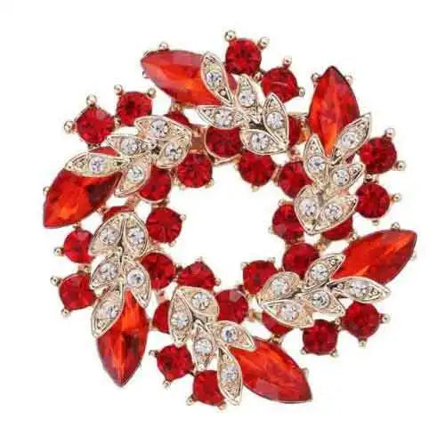 Brosche Girlande Kristall Strass Rund Luxus Boutique Corsage Damen