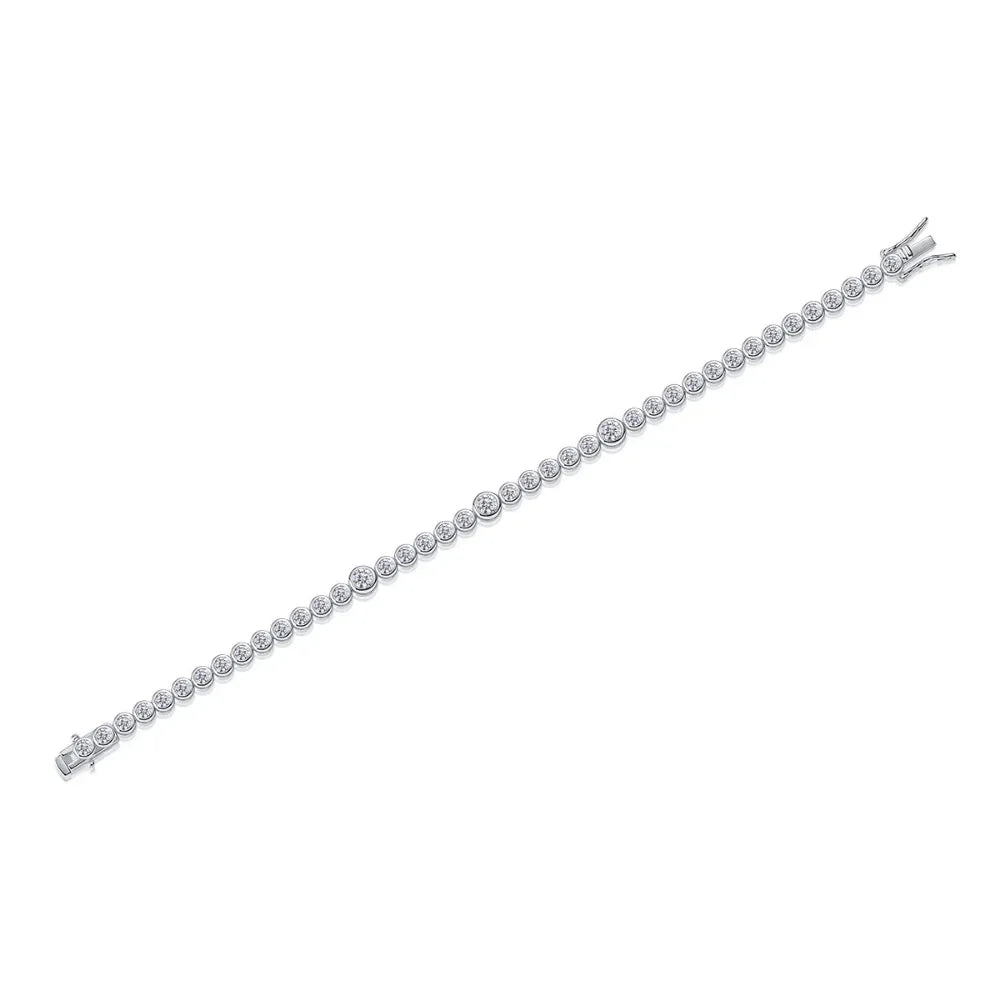 Damen-Kettenarmband mit Moissanit in Zargenfassung