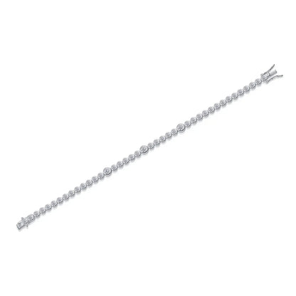 Damen-Kettenarmband mit Moissanit in Zargenfassung