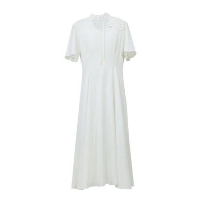 Elegantes Midikleid Für Damen Aus Chiffon Mit V-Ausschnitt Im Sommer