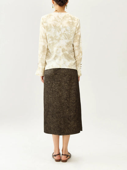 Leichte Damen-Chiffonbluse mit Blumenmuster und eckigem Ausschnitt – Kurzarm-Sommeroberteil