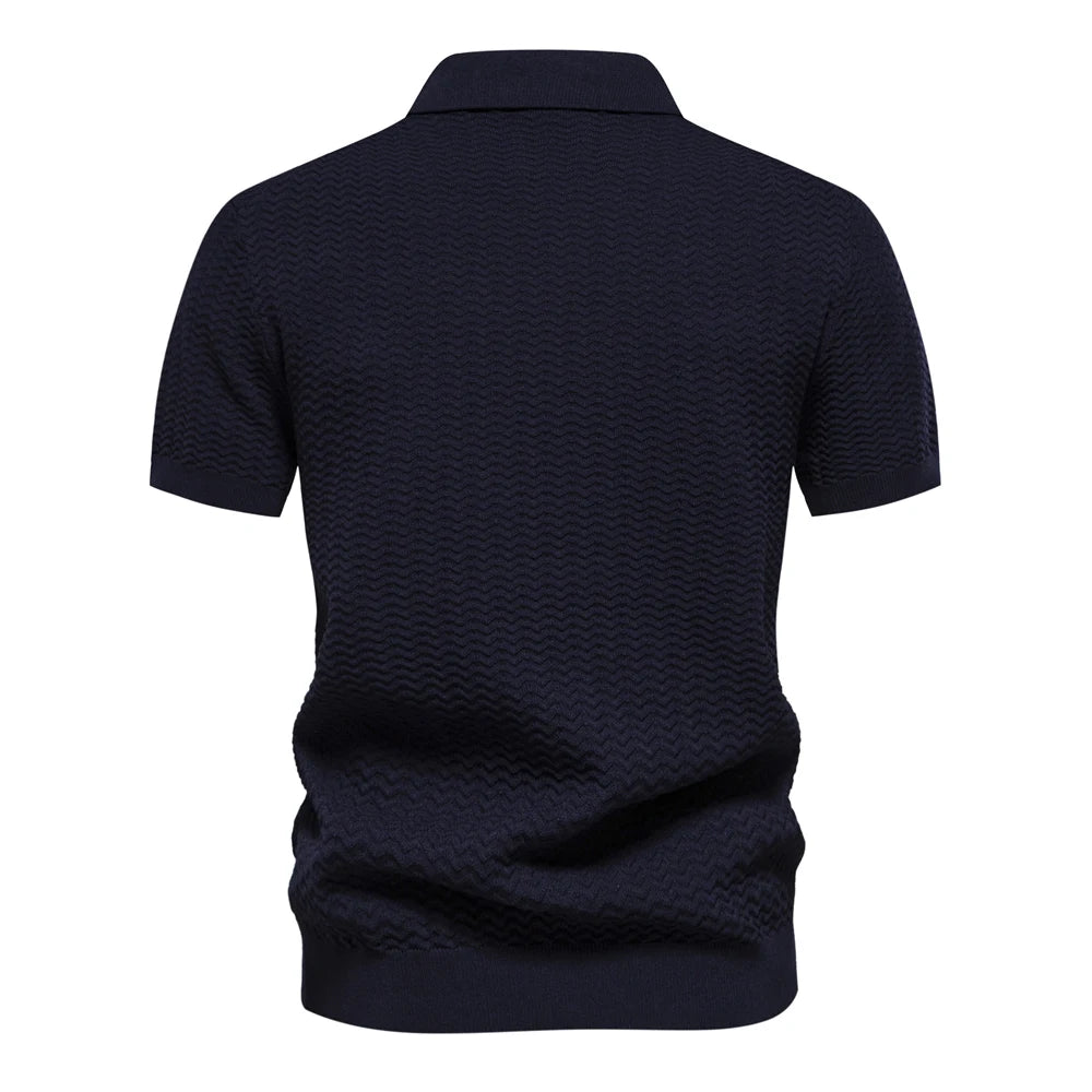 Premium Herren Poloshirt Atmungsaktiv Kühlend Gerippt