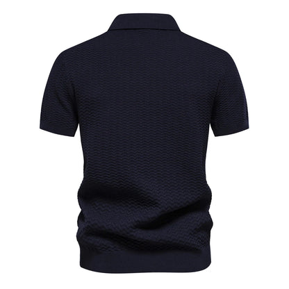 Premium Herren Poloshirt Atmungsaktiv Kühlend Gerippt