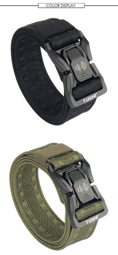 Unisex-Taktischer Gürtel aus Nylon mit Schnellverschluss und Breite 3,8 cm für Outdoor
