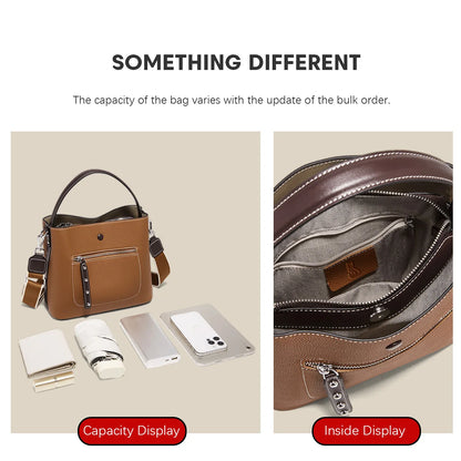 Damen-Handtasche aus echtem Leder Großes Fassungsvermögen Pflegeleichtes Design Alltagsbegleiter