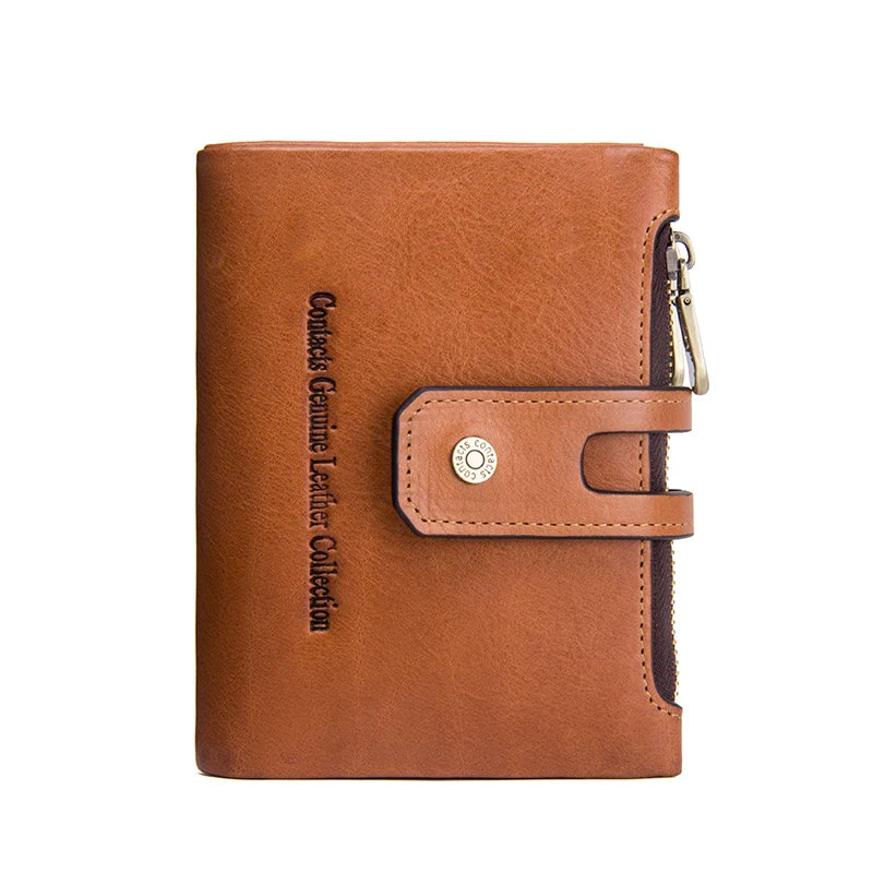 Damen Echtleder Geldbörse Bifold Vintage Kartenhalter Münzfach Geldclip
