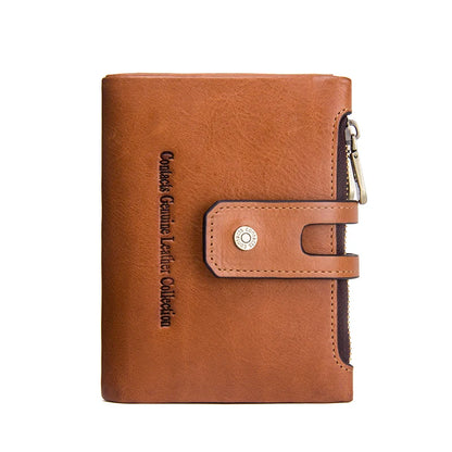 Damen Echtleder Geldbörse Bifold Vintage Kartenhalter Münzfach Geldclip