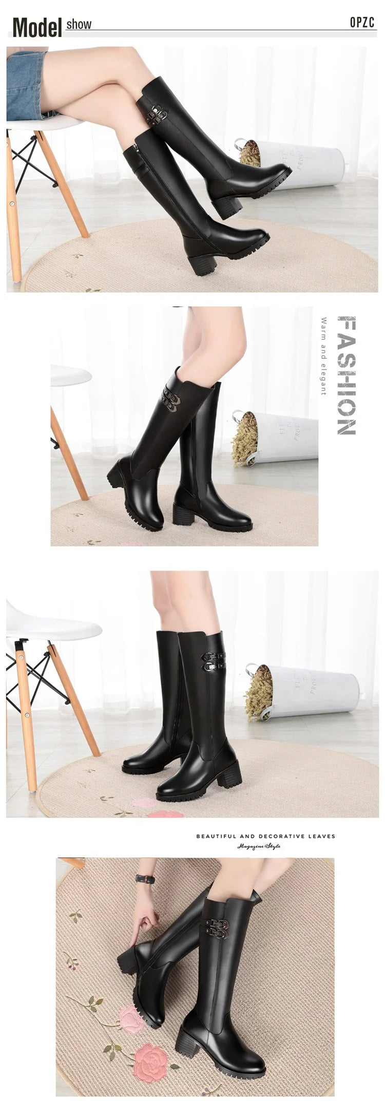 AIYUQI Women Genuine Leather Winter Wool 2025 New High Heel High Boots Big Size 41 42 43 Warm Snow Boots Women