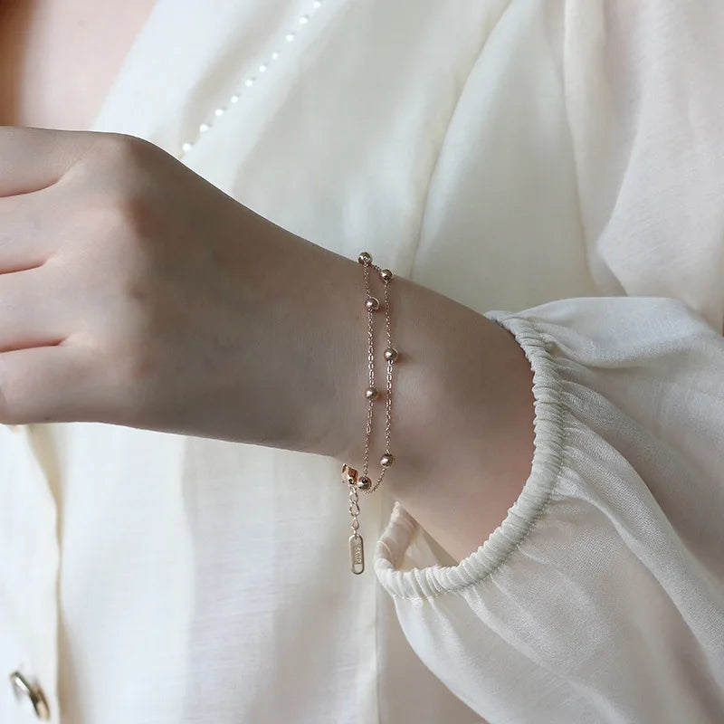 Damen-Armband Doppelperle koreanischer Trend