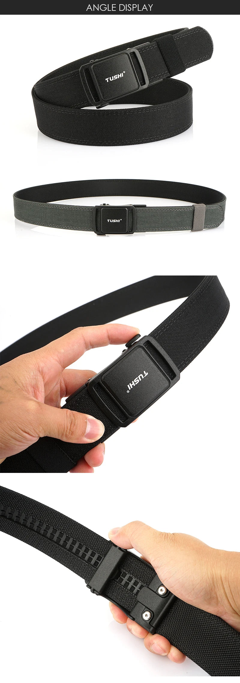 Herren-Gürtel aus Nylon mit Automatischer Schnalle Robuster Taktischer Gürtel für Arbeit und Outdoor