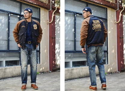 Herren Jeans im Vintage-Stil aus Denim mit Distressed Kanten