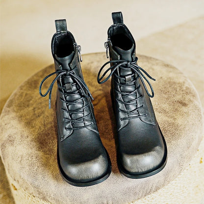 Damen Stiefeletten im Retro-Stil mit rutschfester Sohle und niedrigem Absatz