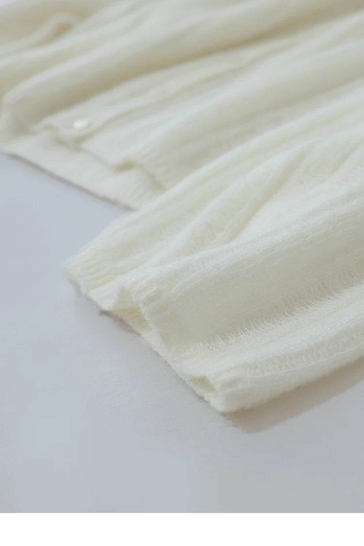Damen-Strickjacke Rundhals Wolle locker überschnittene Schulter einreihig Frühling
