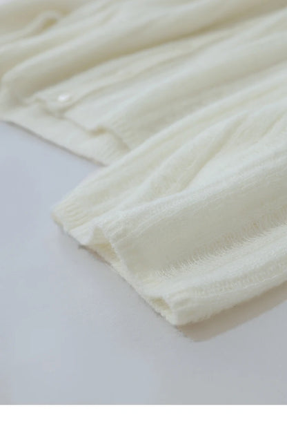 Damen-Strickjacke Rundhals Wolle locker überschnittene Schulter einreihig Frühling