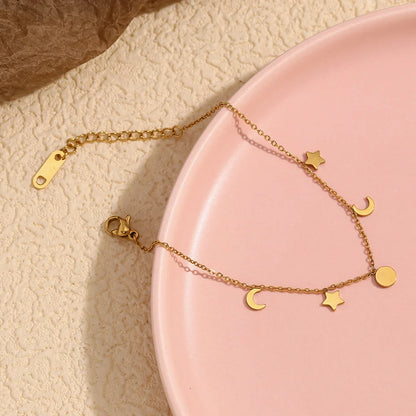 Damen-Armband mit Mond und Stern aus Edelstahl