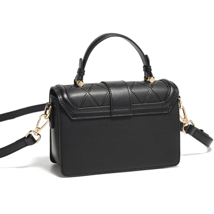Damen Top-handle Tasche aus Split Leder mit Diamant-Gitter