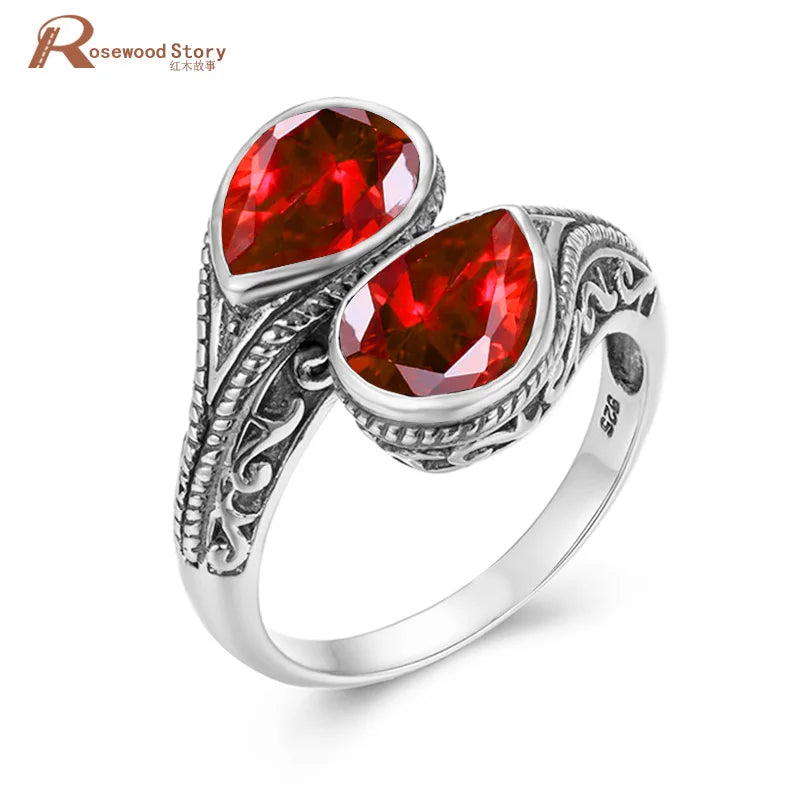 Damen-Ring tropfenförmiger Smaragd in Silber mit goldfarbener Beschichtung Ideal Als Hochzeits- oder Festgeschenk