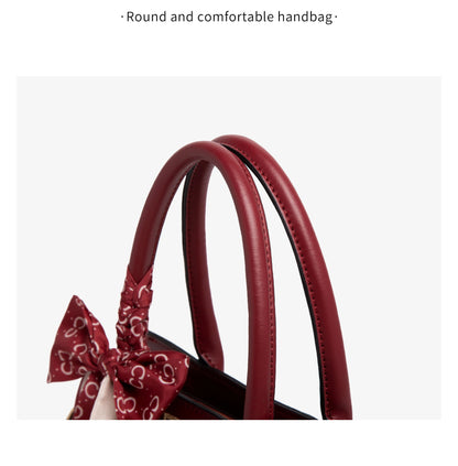 Damen Handtasche Aus Split-Leder Mit Crossbody-Tasche Im Chinesischen Stil